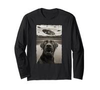 Classic Funny UFO and Labrador Retriever Selfie Long Sleeve T-Shirt