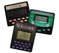 Classic Game Collection 3 in 1 Gambling Handheld Video Game Pack - Blackjack, Poker, Solitaire