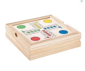 Classic Games Wooden Box Set: Chess, Chcornerrs, backgammon, Cards, Dice
