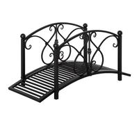 Classic Garden Bridge with Safety Railings Arc Footbridge Decorative Pond for Backyard Creek Stream