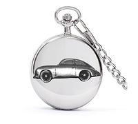 Classic German Sports car 356A ref183 Pewter Effect Design on a Polished Silver case Men's Gift Quartz Pocket Watch fob