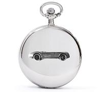 Classic German Sports car 550 Spider ref184 Pewter Effect Design on a Polished Silver case Men's Gift Quartz Pocket Watch fob