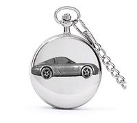 Classic German Sports car 911 (Type 996) ref195 Pewter Effect Design on a Polished Silver case Men's Gift Quartz Pocket Watch fob
