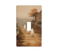 Classic Ghosts in The Countryside Vintage Rustic Light Switch Cover Decorative Single Toggle 1 Gang Wall Plate for Kitchen Farmhouse Bedroom Bathroom Art Decor