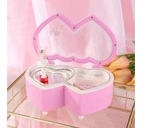 Classic Girl Music Box Ornament Pink Plastic Metal Decor(Pink)