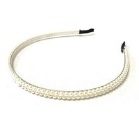 Classic Girls White Ivory Double Row Pearl Alice Band Hair Head Women's Bridal Headband
