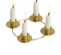 Classic Gold Holders - Round Metal Stand for Advent Wreath | Iron Build with Polished Finish, Ring Candle Display, Elegant Table Decor, Kitchen Living Room Bedroom Farmhouse Restaurant Party