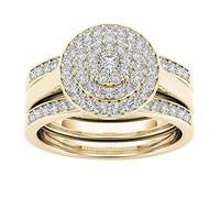 Classic Gold-Plated Jewelry Ring Zircon Inlaid Rings Rings Stylish Rings for Women (Gold, 7)