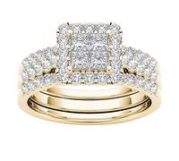 Classic Gold-Plated Rings Ring Couple Jewelry Inlaid Zircon Rings Antique Looking Rings (Gold, 9)