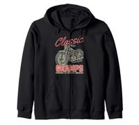 Classic Gramps Motorcycle Fathers Day Mechanic Biker Engine Zip Hoodie