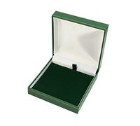 Classic Green Leatherette Gold Trim Box Collection Earring Watch Ring Necklace Bracelet Presentation Retail Jewellery Storage (10, Universal Pendant Box)