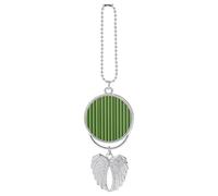 Classic Green Striped Car Hanging Ornament Rear View Mirror Pendant Lucky Presents Hanging Ornament Funny Car Pendant for Office Auto Home Decoration Silver-style