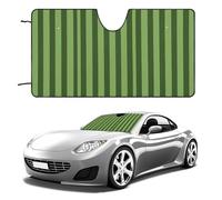 Classic Green Striped Car Windshield Sun Shade Keep Car Interior Cool 51"x28" Folding Front Window Sun Shade, Heat Shield for SUV, Truck, Blocks UV