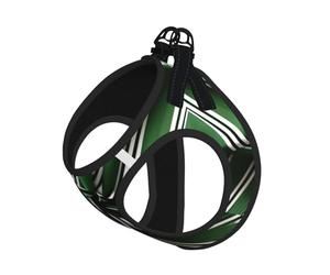 Classic Green Striped Print Dog Harness Leash Set Reflective Pet Harness Puppy Vest Suitable Dogs Cats Small Breeds