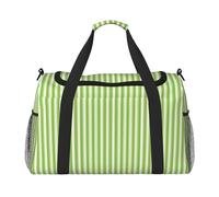 Classic Green Striped Print Duffel Bag for Travel Weekender Overnight Carry On Bag Women Men Gym Luggage Bag Carry on
