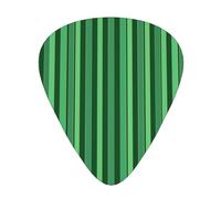 Classic Green Striped Printed Custom 12 Pieces Guitar Pick In A Box,The Pick Makes Sound Clear, Ukulele, Electric Bass (0.46 0.71 0.96mm)