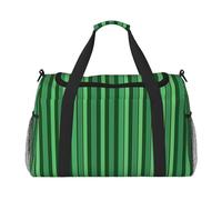 Classic Green Striped Printed Travel Duffle Bag for Men Women Weekender Travel Organizer Bag for Sport, Outdoors, Gym & Fishing