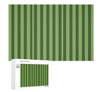 Classic Green Striped Wooden Puzzles for Adults 1000 PCS Unique Shape Puzzles Wall Art Home Decor for Puzzle Lovers, Family, Friend Creative Gift Toys