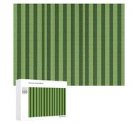 Classic Green Striped Wooden Puzzles for Adults 500 PCS Unique Shape Puzzles Wall Art Home Decor for Puzzle Lovers, Family, Friend Creative Gift Toys