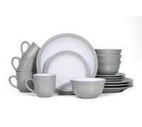 Waterside 16PC Camden GREY Dinner Set ONE SIZE Grey