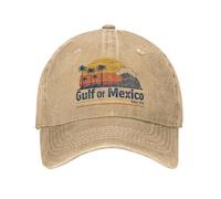 Classic Gulf of Mexico USA Retro Baseball Cap for Men Women Denim Washed Headwear Outdoor Activities Adjustable Fit Caps Hat