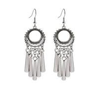 Classic Gypsy Silver Color Indian Earrings Jewelry Ladies Jhumka Earrings-Style 4