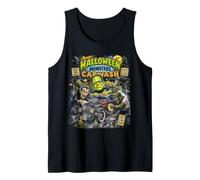 Classic Halloween Monsters Car Wash Vintage Hot Rod Tank Top