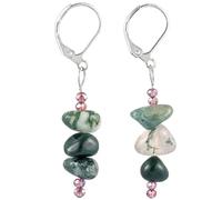 Classic Handmade Gemstone Earrings Aquatic Agate Three Natural Gemstone Crystal Irregular Beaded Drop Dangle Earrings Summer Jewelry for Women Teen