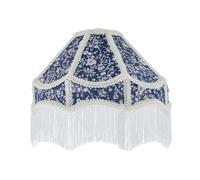 Classic Handmade Victorian Empire Lamp Shade in Soft Cotton with Tassels Happy Homewares Midnight 12 inches