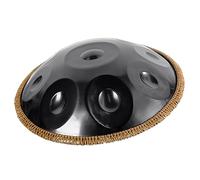 Classic Handpan Drum Steel Hand Drum Hand Pan Drums in D Minor 10 Notes 432Hz/440Hz with Handpan Drum Bag, 2 Handpan Drum Test Mallets, Hand Drum Stand (Color : Black, Size : 432Hz)