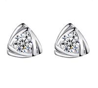 Classic Heart And Soul Charming Silver Stud Earrings Triangle Stud Earrings For Women Creative And Exquisite Workmanship Durability