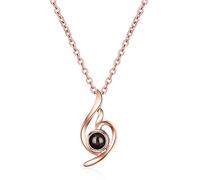 Classic Heart Shaped Projection Necklaces One hundred languages I love You Present Necklaces For Women