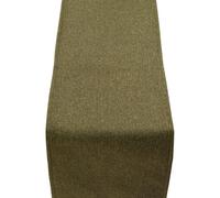 Classic Herringbone Tweed Table Runner in Vintage Green. Classic British Racing Green Check Design. Balmoral Highland Inspired. Available in Three Sizes (30cm x 280cm)