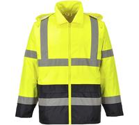 Portwest Rain Jacket Hi-Vis Classic Contrast H443 Lightweight Yellow/Black XL