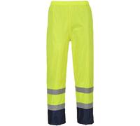 Classic Hi Vis Contrast Rain Trousers Yellow / Navy XL