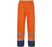 Classic Hi Vis Contrast Rain Trousers Orange / Navy XL