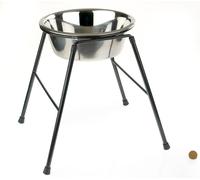 Classic Single Feeder High Stand – 4000 ml Stainless Steel Dish – 370 mm Tall – for XL breeds