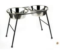 Classic High Dog Bowl Stands Stand - Twin Bowl Holder - 2.5 litre Dishes