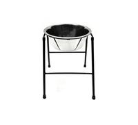Classic Pet Products Single Feeder High Stand - 2500 ml Stainless Steel Bowl, 370 mm Tall, Silver