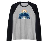 Classic Hiking Trail Landscape for Wilderness Backpackers Raglan Baseball Tee