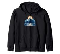 Classic hiking trail landscape for wilderness backpackers Zip Hoodie