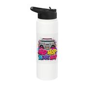 Classic Hip Hop 80s 90s Boomboxs Vintage Throwback Stainless Steel Insulated Water Bottle