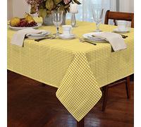 Classic Home Store Alan Symonds Tablecloths Gingham Tablecloth Yellow 60" Round, 12401774