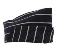 Classic Home Store Chef Hat Cotton Navy & White Striped Professional Baker Cook Cap (Pack of 1)