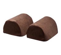Classic Home Store Chenille Pair of Standard Round Arm Caps Plain Soft Touch Sofa Furniture Cover Antimacassar (Brown)