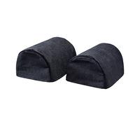 Classic Home Store Chenille Pair of Standard Round Arm Caps Plain Soft Touch Sofa Furniture Cover Antimacassar (Black)