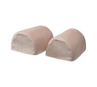 Classic Home Store Chenille Standard Round Arm Caps Pair Plain Soft Touch Sofa Furniture Cover Antimacassar (Natural)