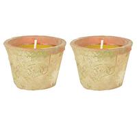 Classic Home Store Citronella Scent Candle in Terracotta Pot All Natural Animal Friendy Insect Mosquito Repellent (2 Pack)