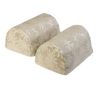 Classic Home Store Decorative Pair of Traditional Leaf Design Mini Round Arm Caps (Taupe)