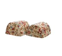Classic Home Store Flower & Birds Polycotton Pair of Standard Round Arm Caps Sofa Cover (Cream)